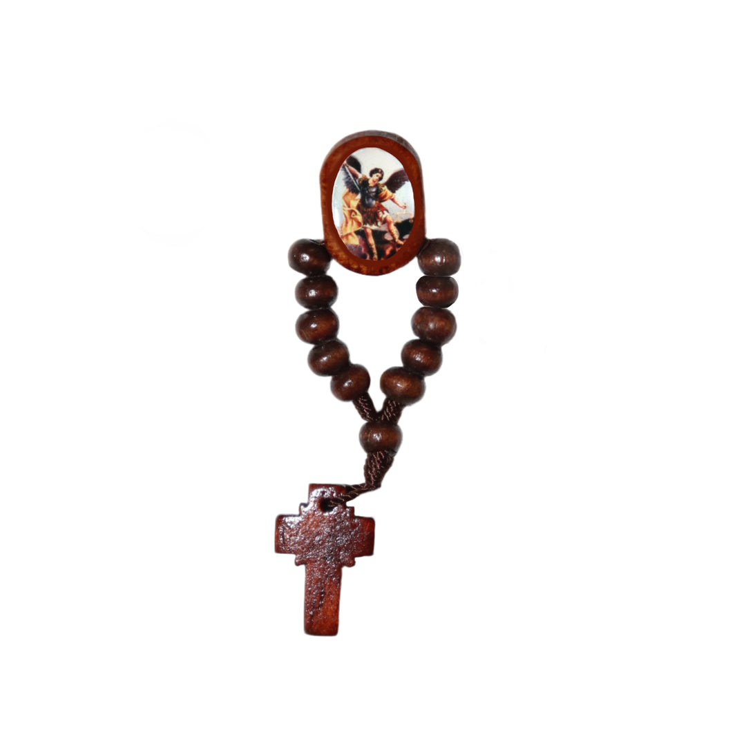 Wood Saint Decade Rosary Pin