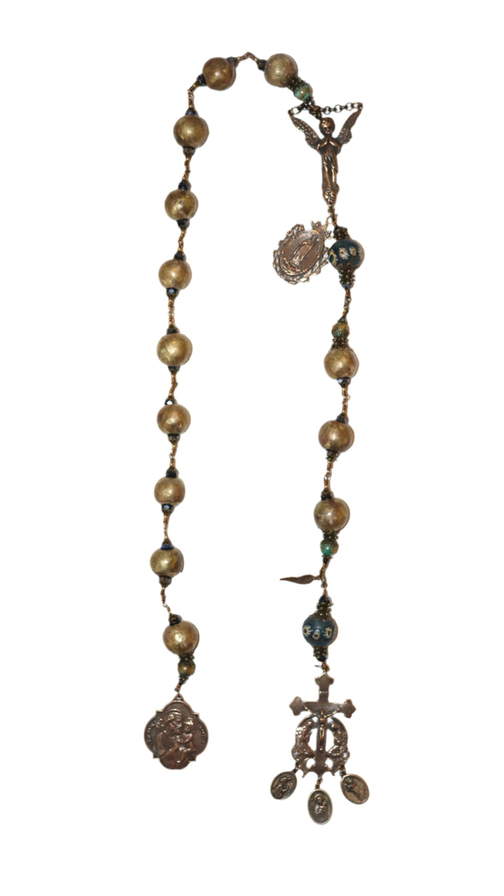 One Decade Heirloom Rosary of Divine Grace - African Brass