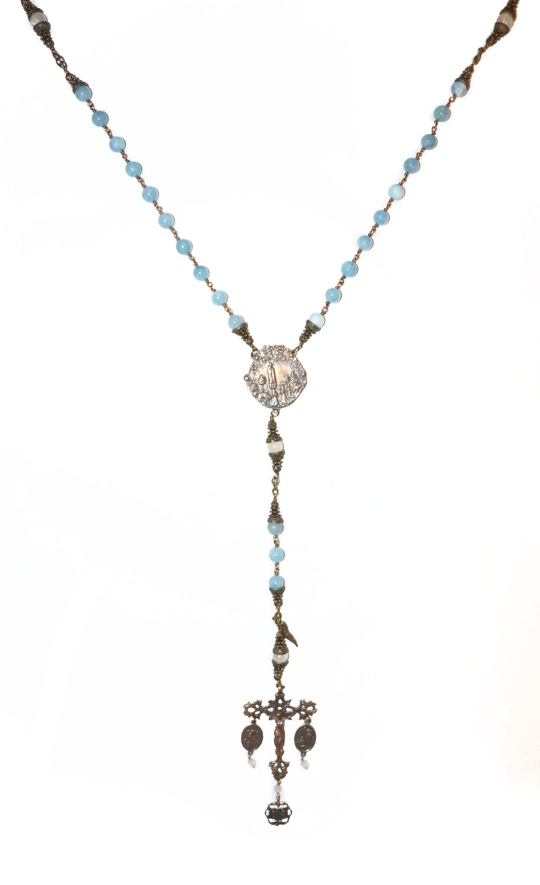 Aqua Marine Heirloom Rosary