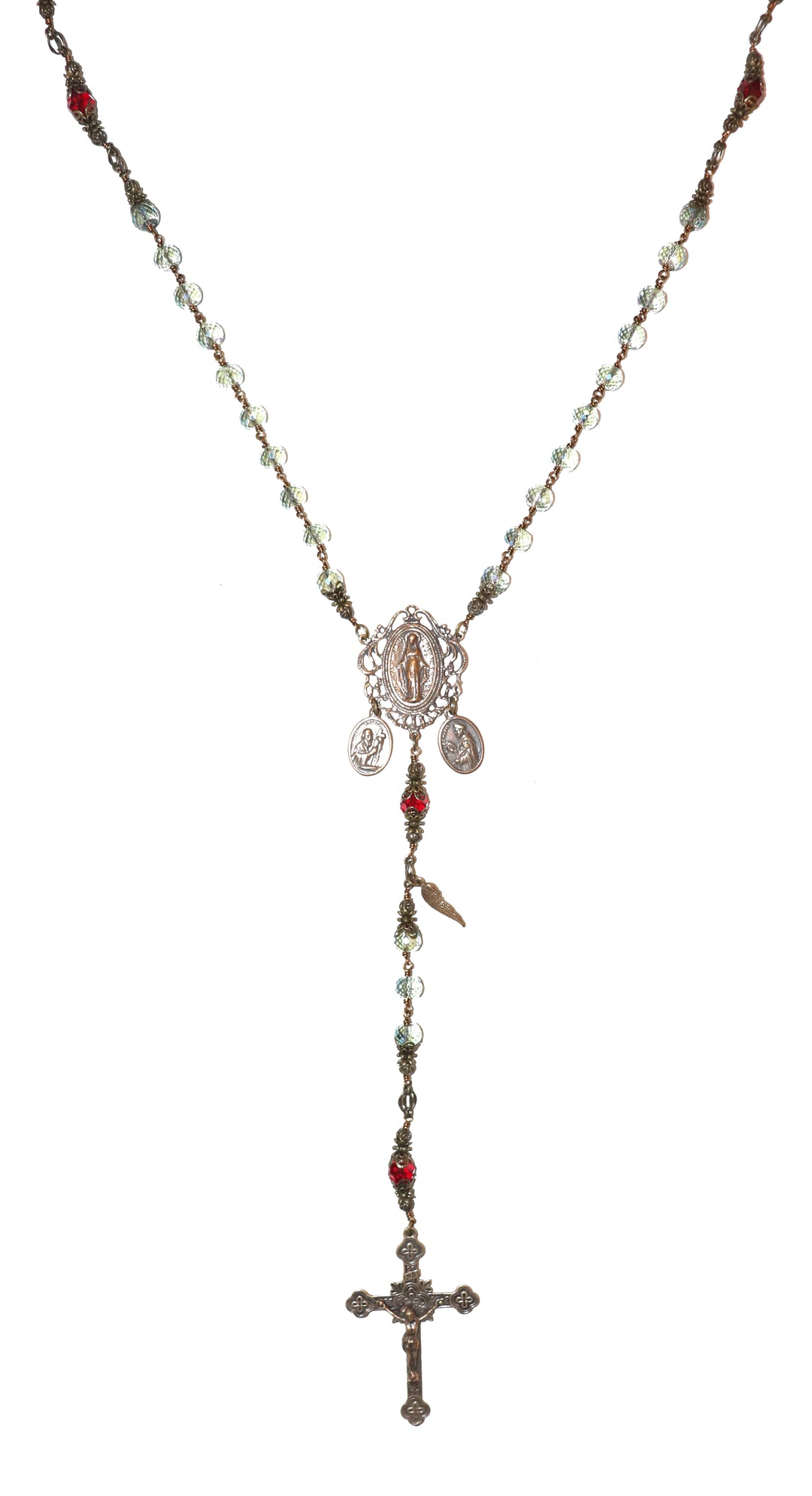 Aqua Crystal Handmade Heirloom Rosary