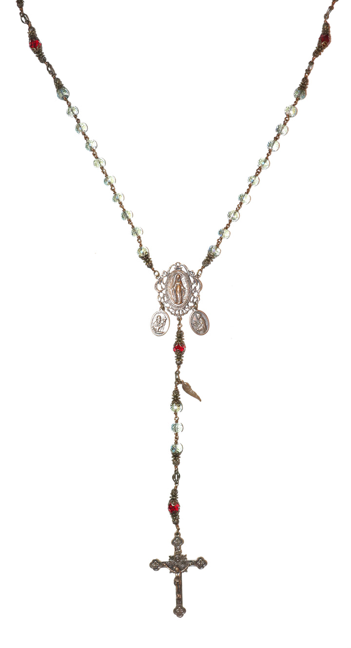 Aqua Crystal Handmade Heirloom Rosary