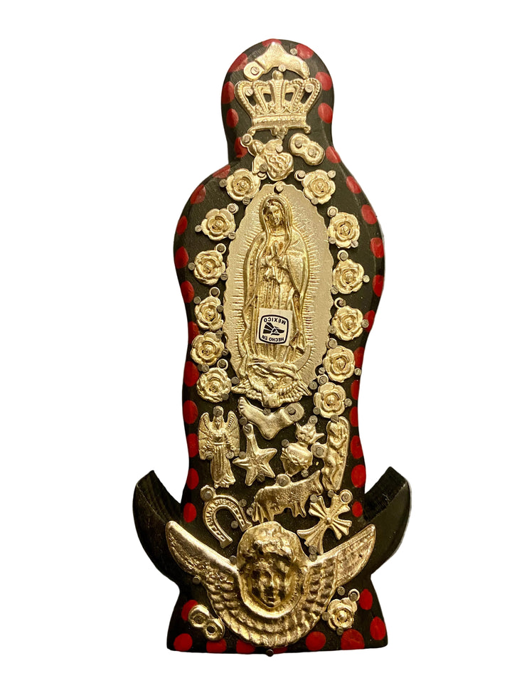 8.25" Wooden Guadalupe Milagros Plaque