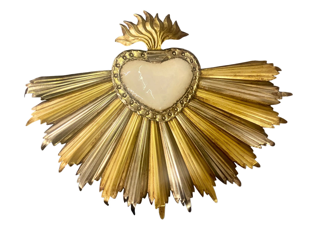 12" Glowing Sacred Heart Golden Plaque