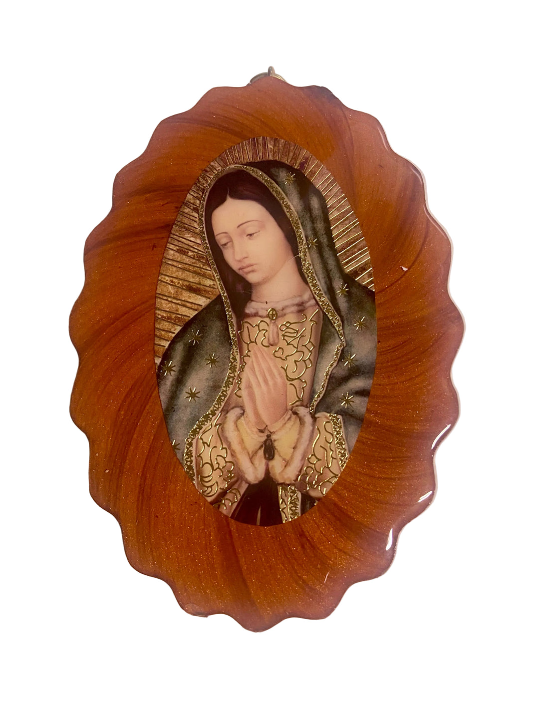 5.25" Oval Our Lady of Guadalupe Plaque
