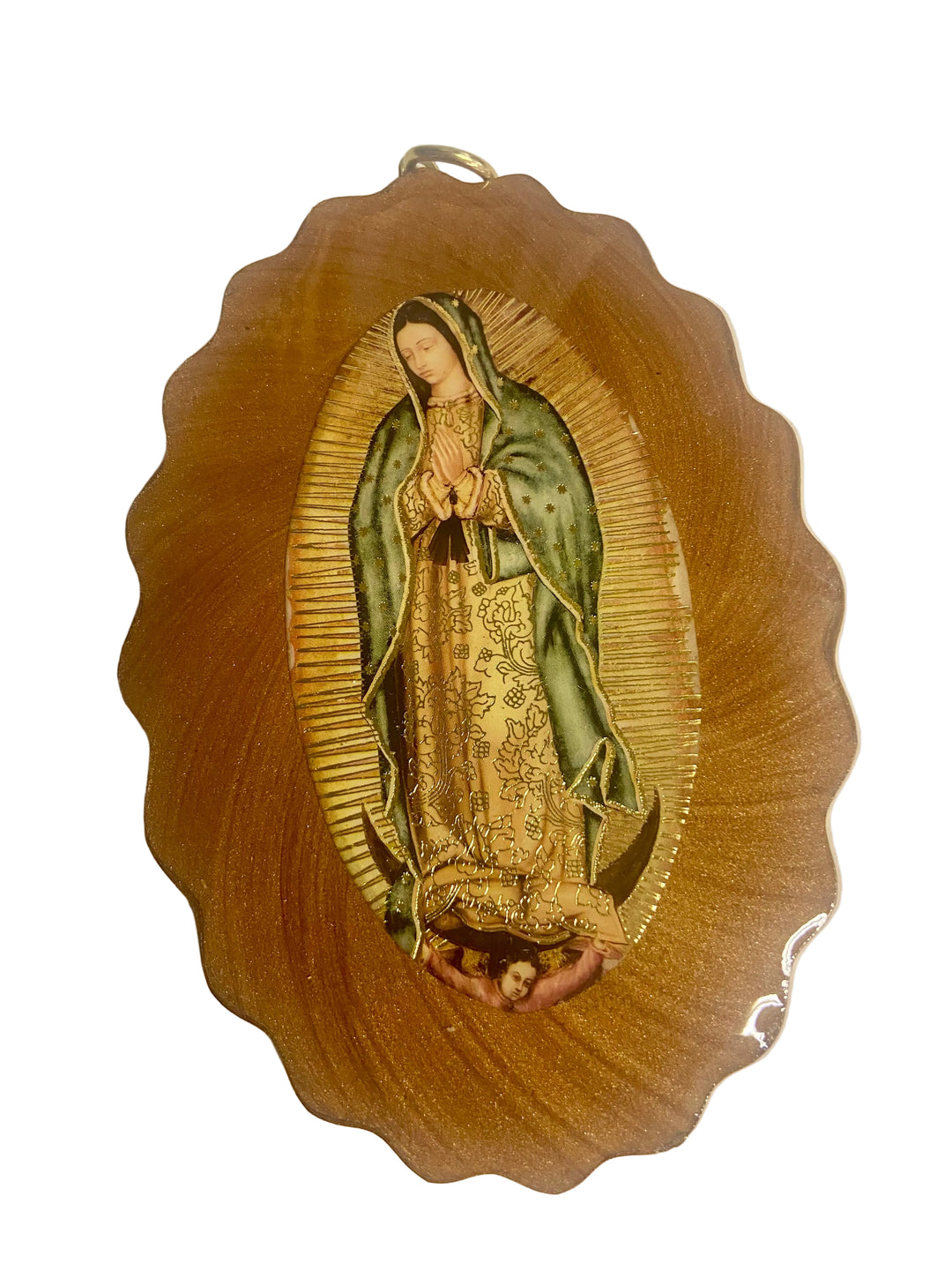 5.25" Oval Our Lady of Guadalupe Plaque