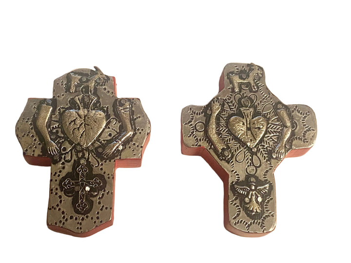 4" Metal Front Miniature Milagros Cross