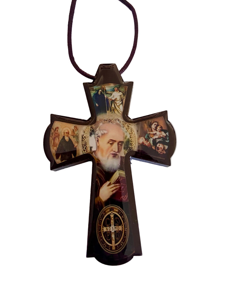 Wooden Imaged Cross Necklace