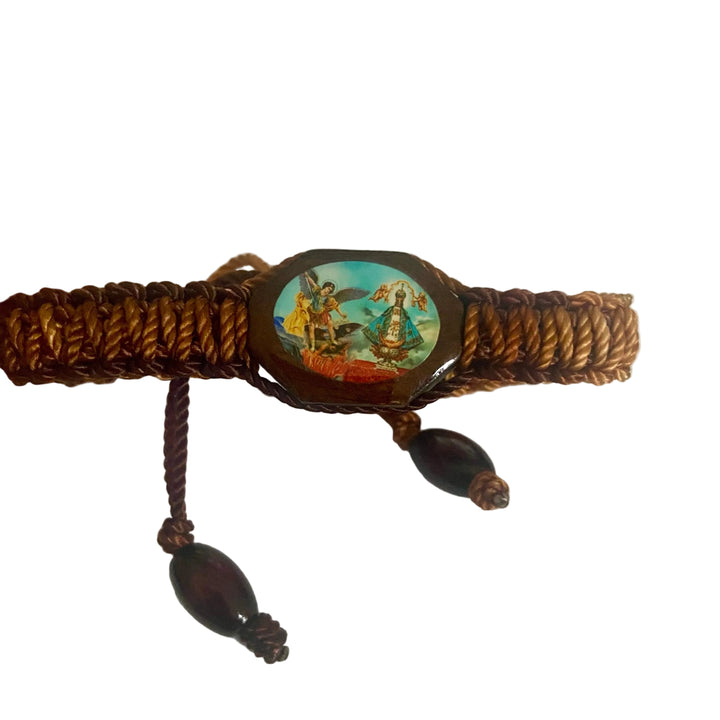 Brown Adjustable Image Woven Bracelet