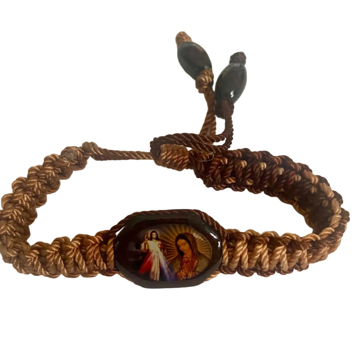 Brown Adjustable Image Woven Bracelet
