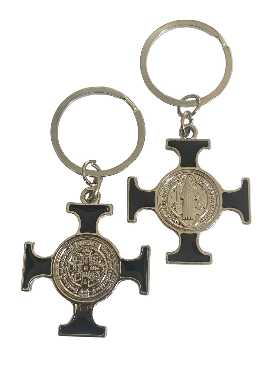 3" Enameled St. Benedict Medal Keychain