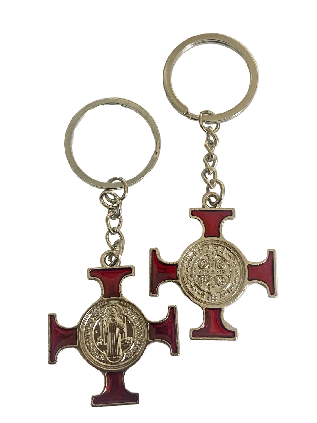 3" Enameled St. Benedict Medal Keychain