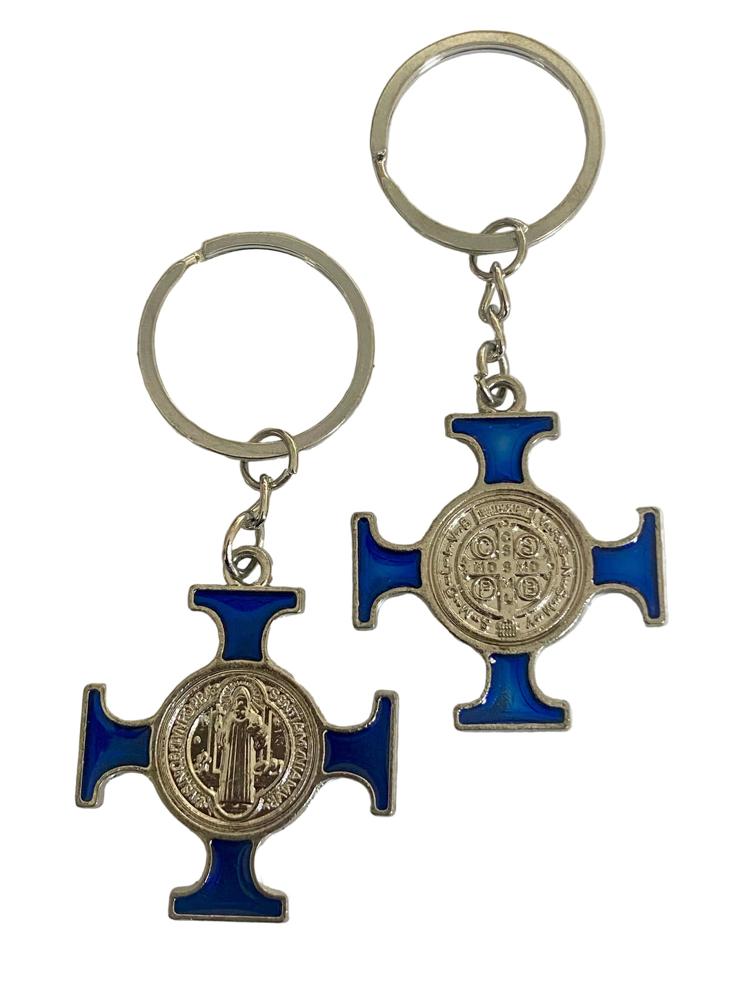 3" Enameled St. Benedict Medal Keychain