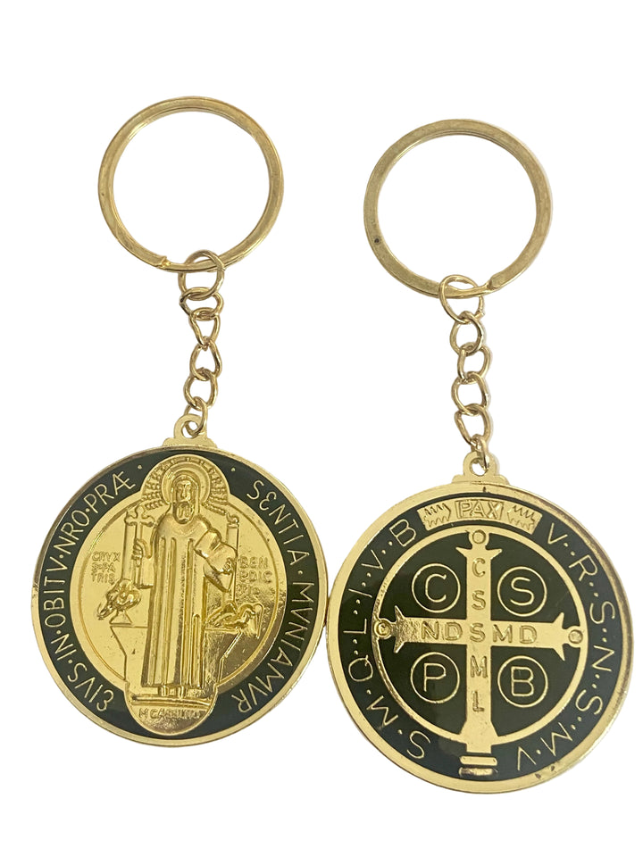3.5" St. Benedict Enameled Medal Key Chain