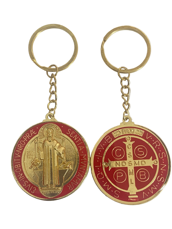 3.5" St. Benedict Enameled Medal Key Chain
