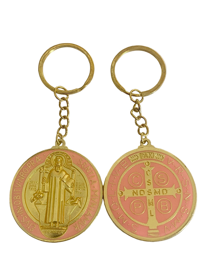 3.5" St. Benedict Enameled Medal Key Chain