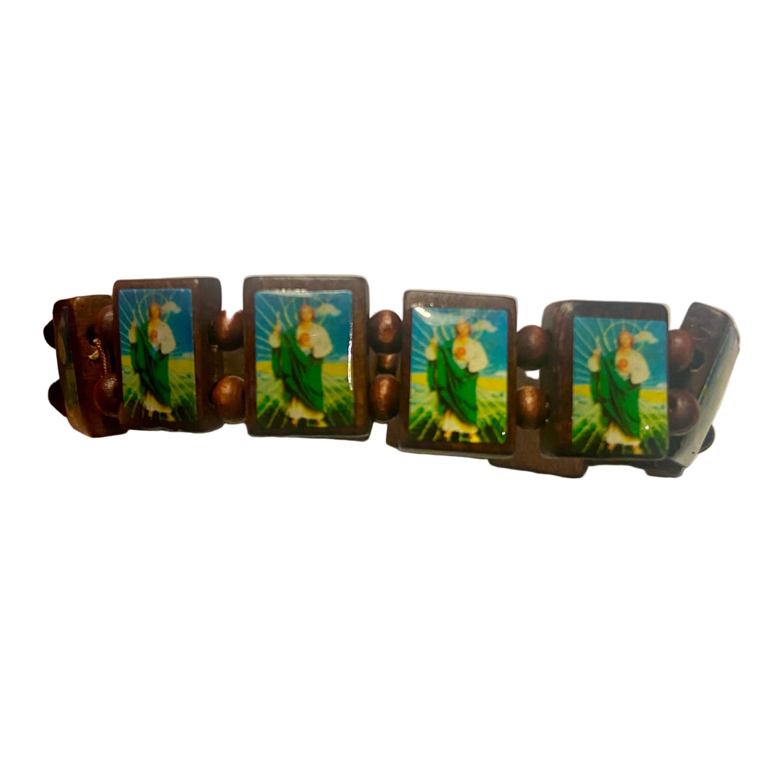 Assorted Wooden Saint Bracelet