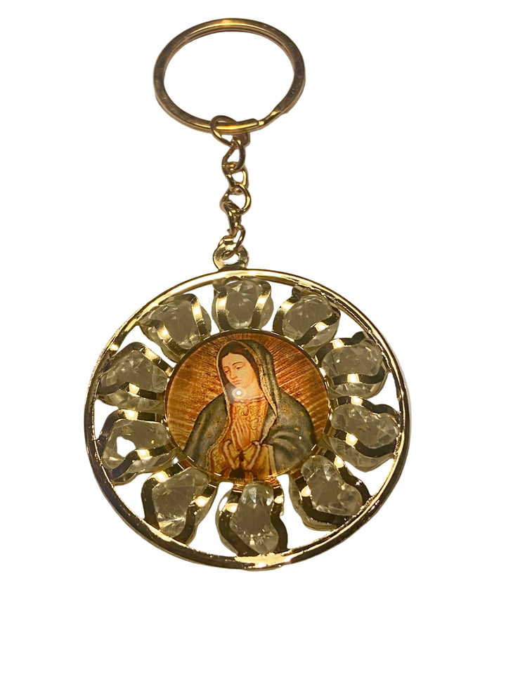 4" Round Crystal Key Chain
