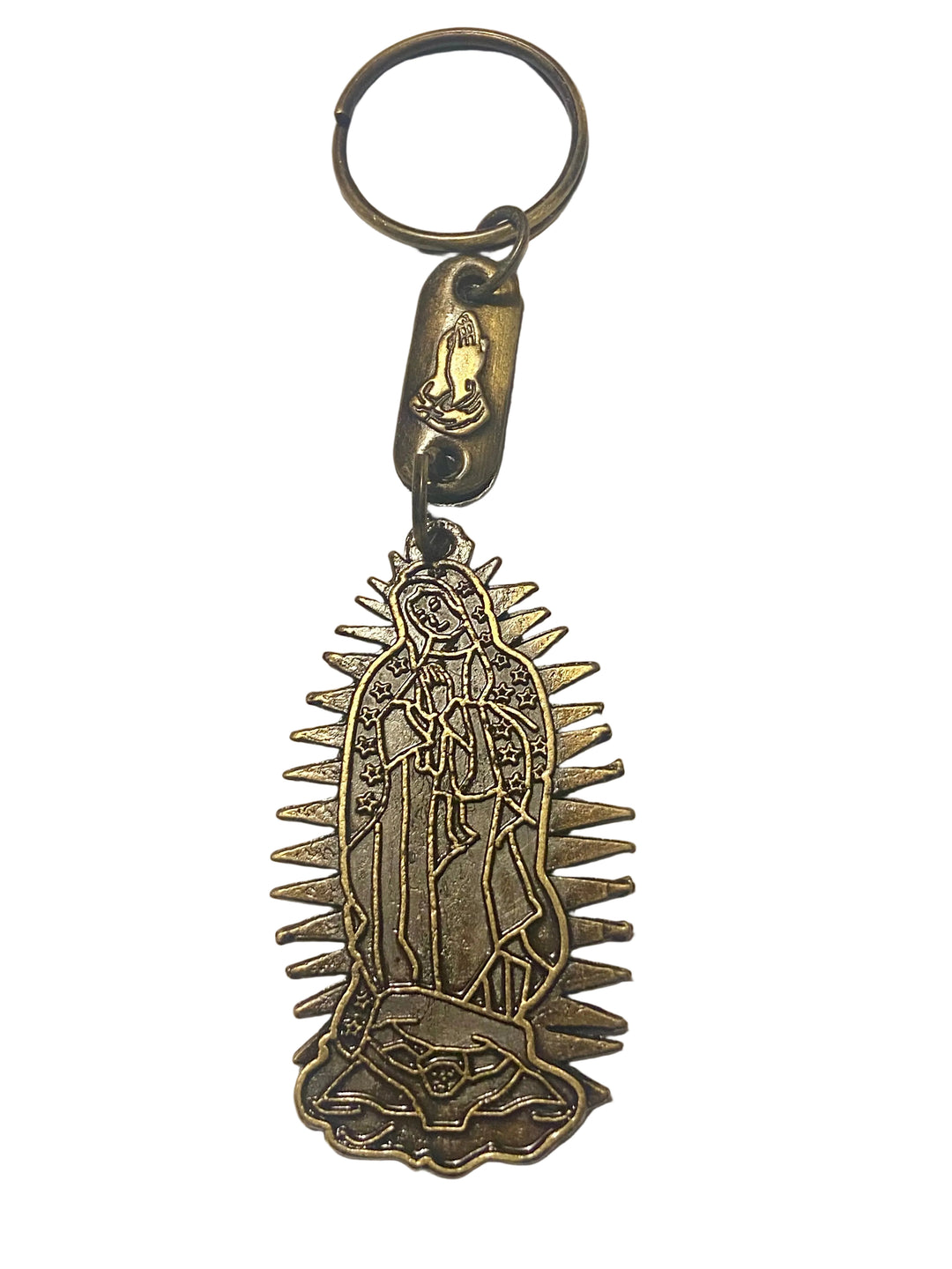 4.5" Bronze Our Lady of Guadalupe Key Chain