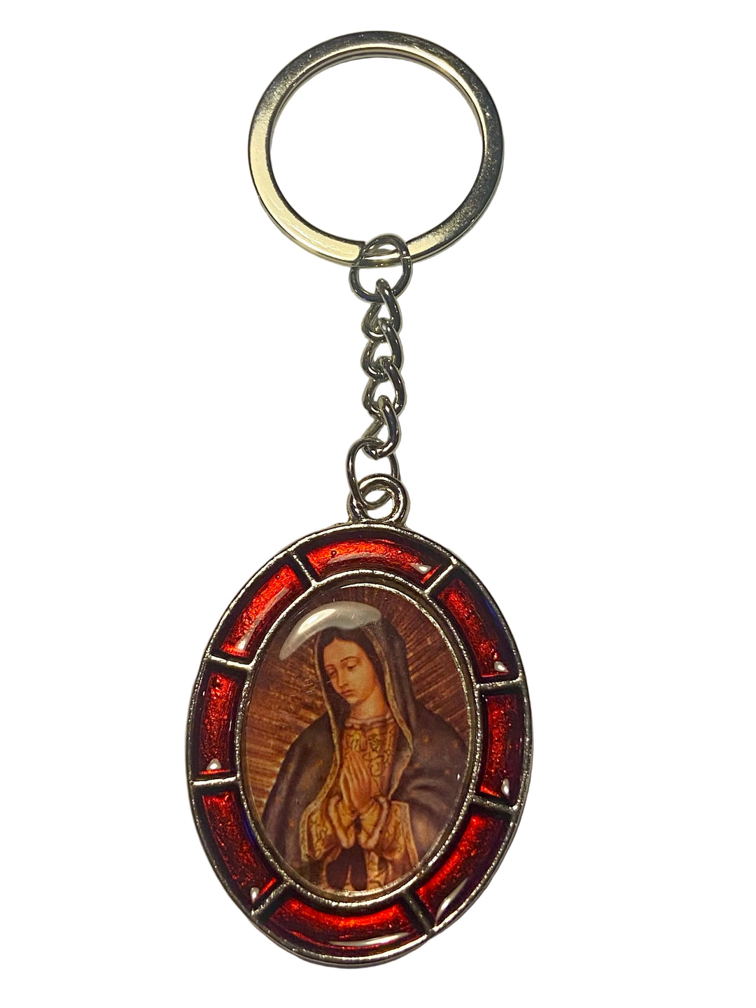 3.5"  Enameled Our Lady Of Guadalupe Key Chain
