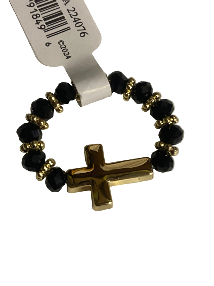 Stretch Crystal Cross Rings
