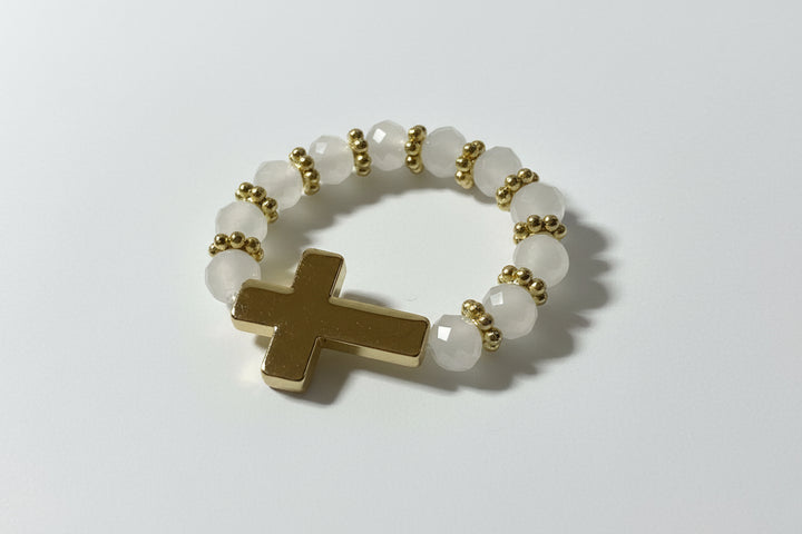 Stretch Crystal Cross Rings