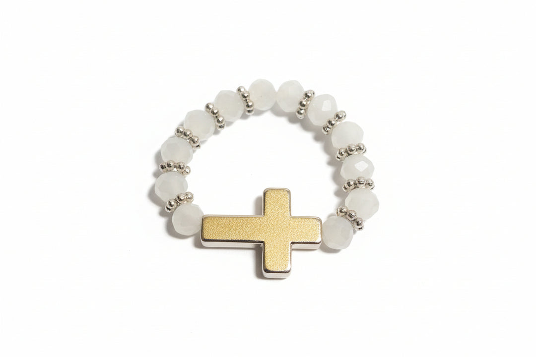 Stretch Crystal Cross Rings