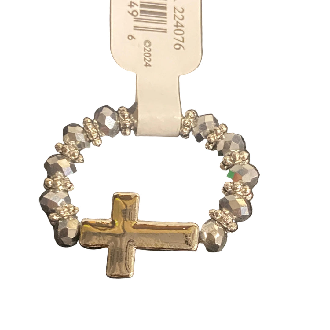 Stretch Crystal Cross Rings