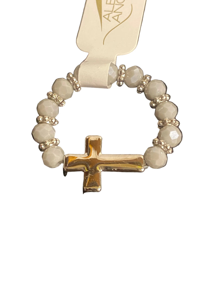 Stretch Crystal Cross Rings