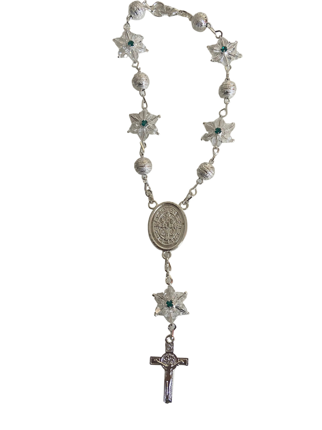 7" St. Benedict Crystal Auto Rosary
