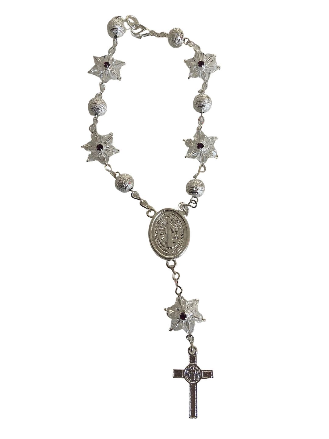 7" St. Benedict Crystal Auto Rosary