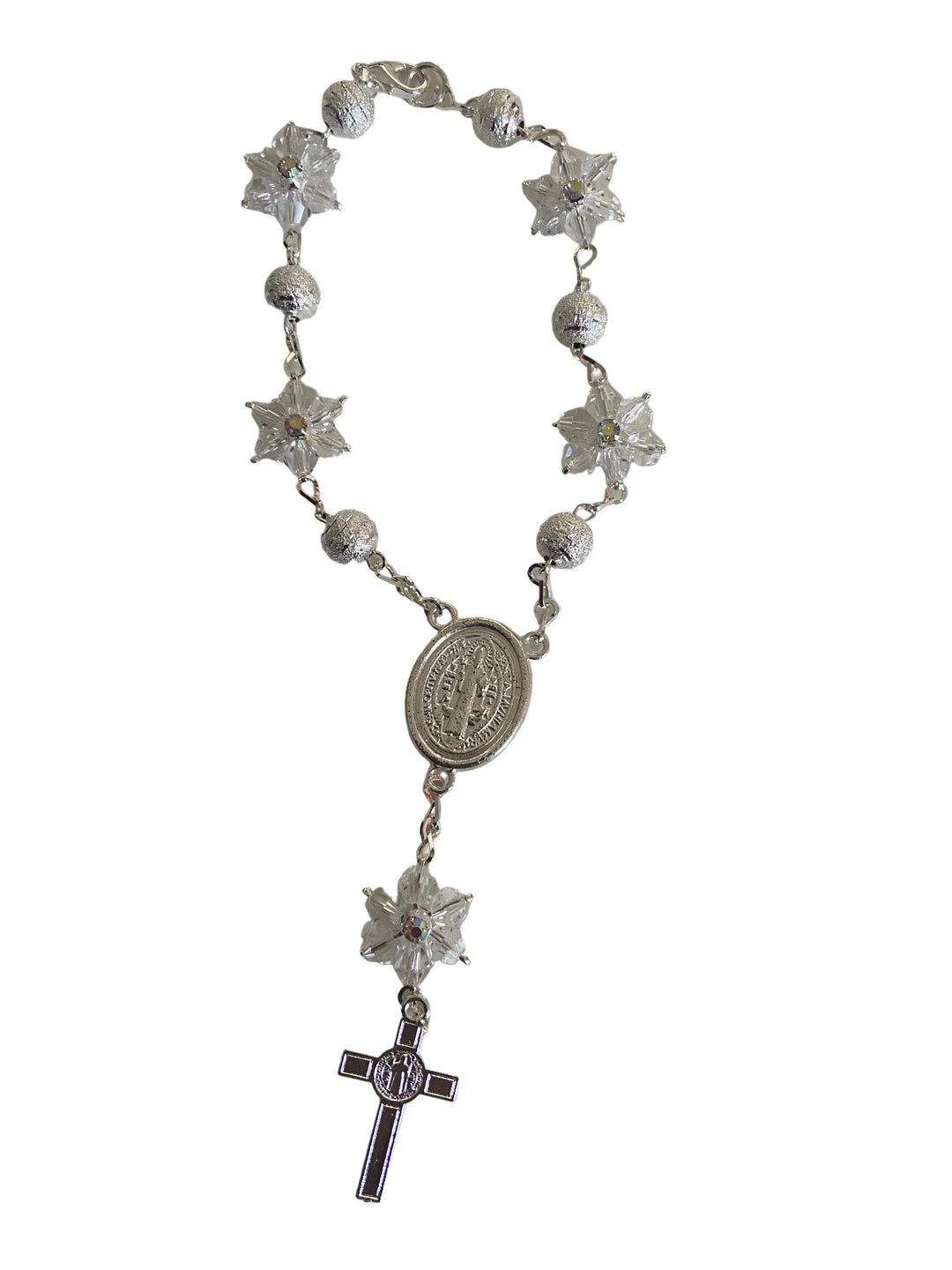 7" St. Benedict Crystal Auto Rosary