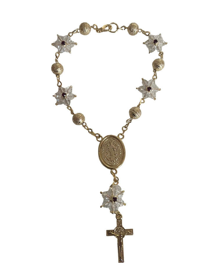 7" St. Benedict Crystal Auto Rosary