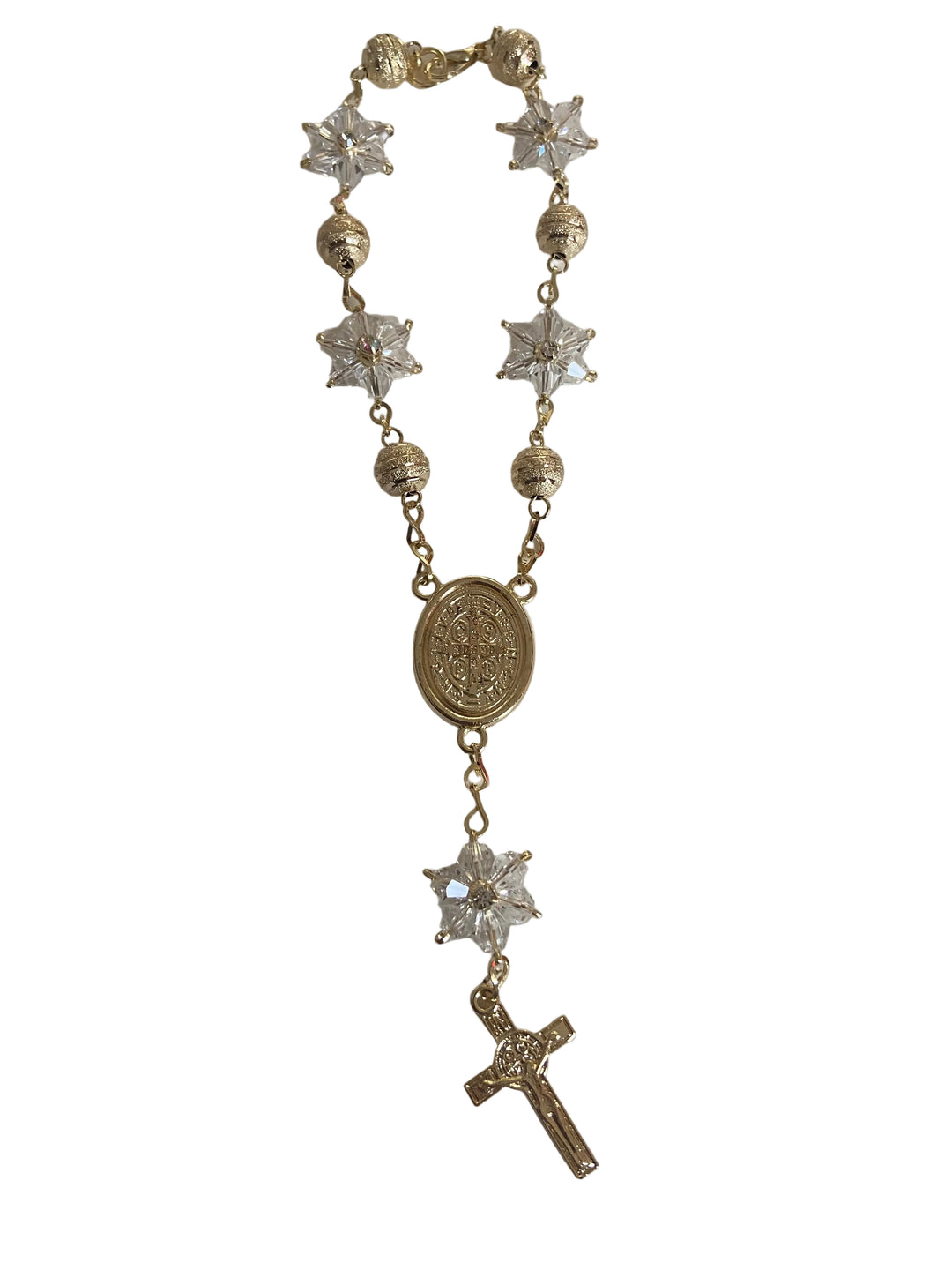 7" St. Benedict Crystal Auto Rosary