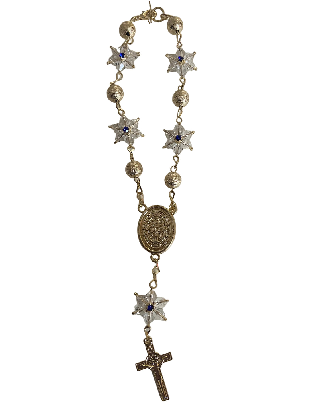 7" St. Benedict Crystal Auto Rosary