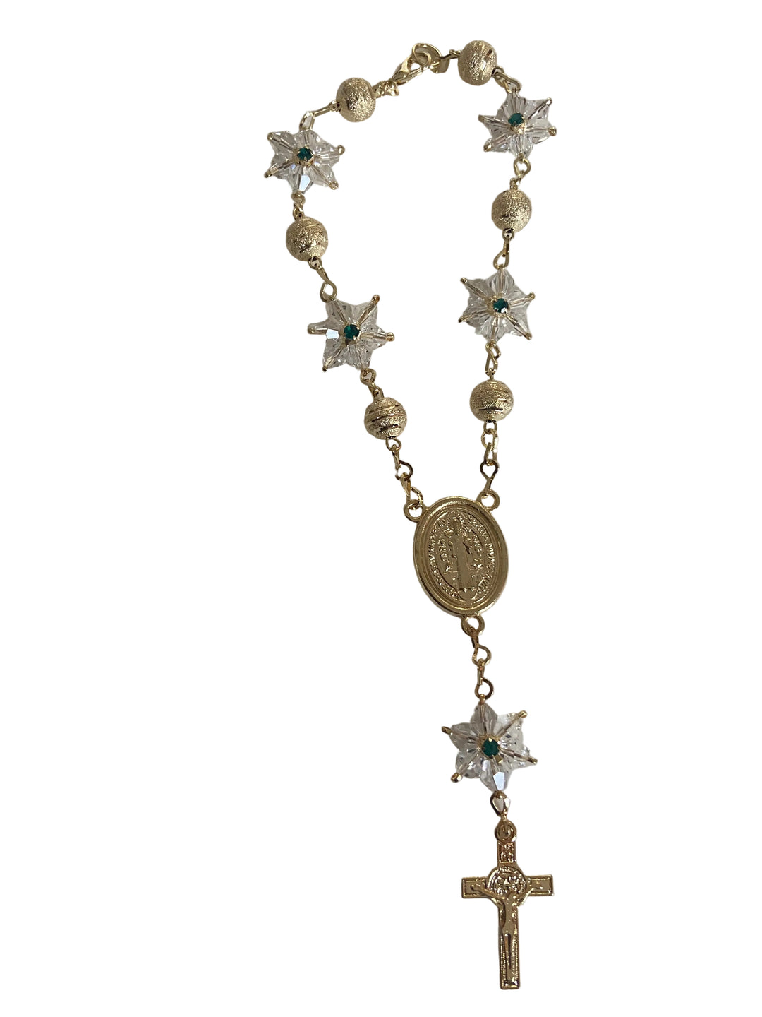 7" St. Benedict Crystal Auto Rosary