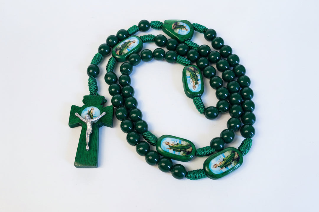 10MM St. Jude Wooden Rosary