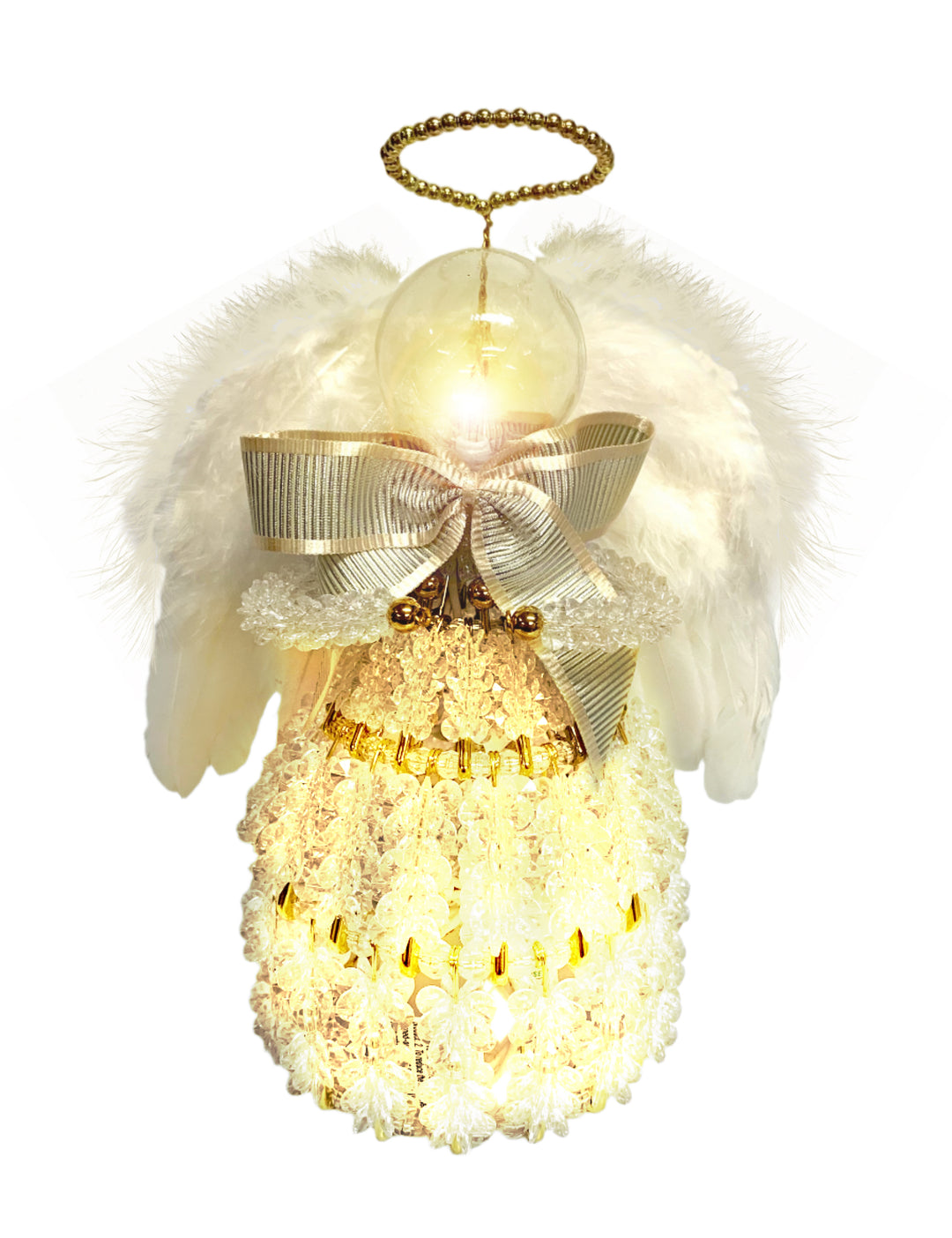 9" Handmade Light-Up Crystal Angel