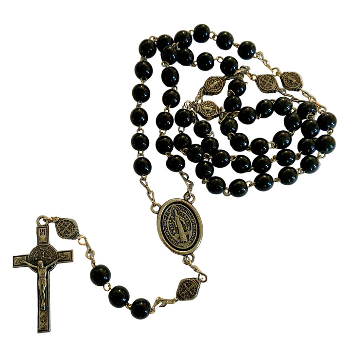8mm St. Benedict Wood Rosary