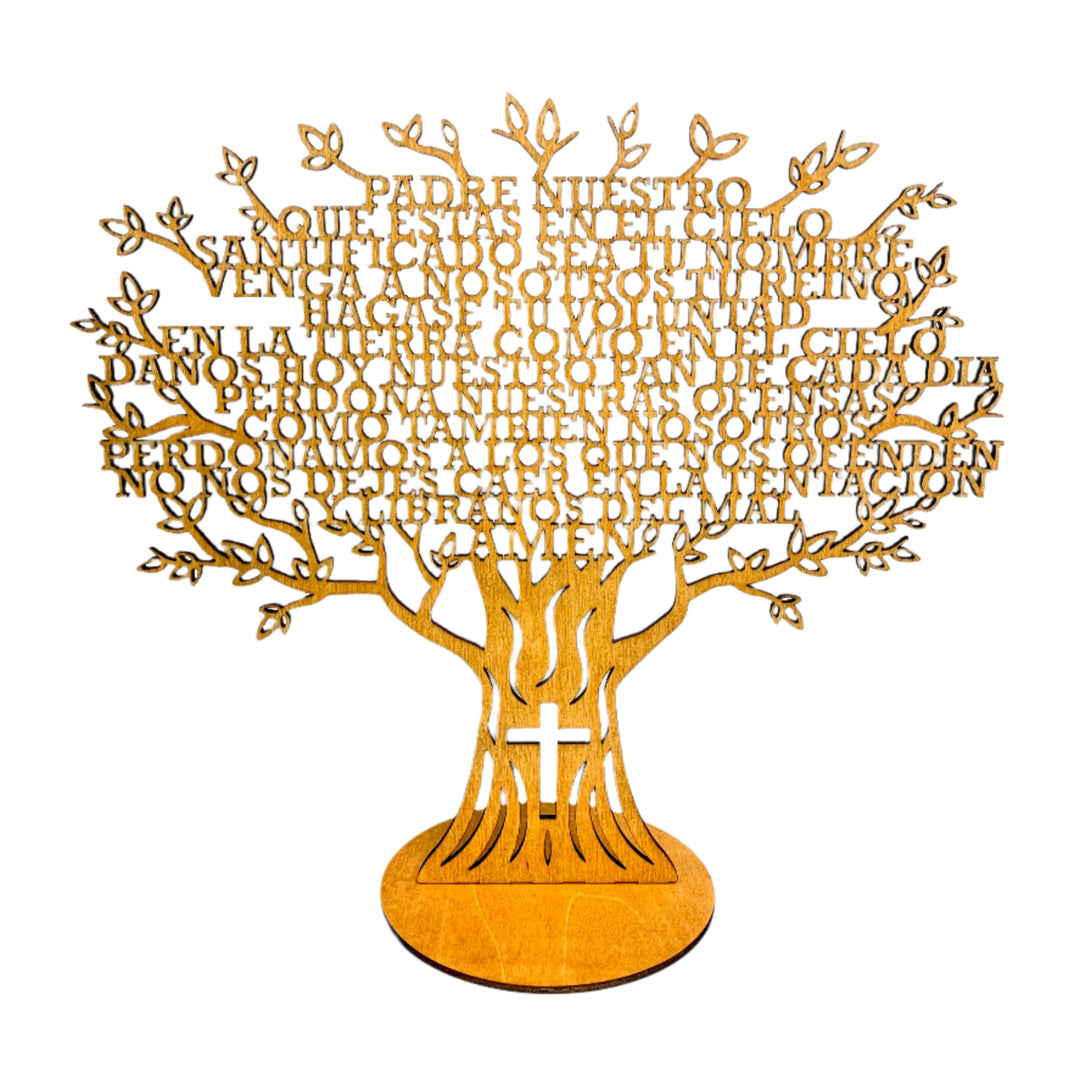 10" Laser Cut Wooden Lord's Prayer Tree