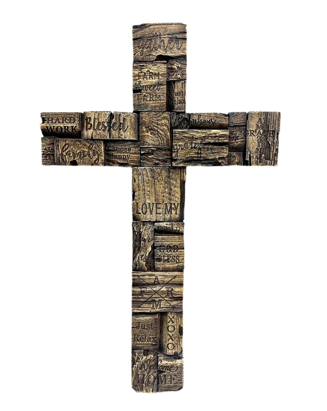 21" Wood-like Gather Wall Cross