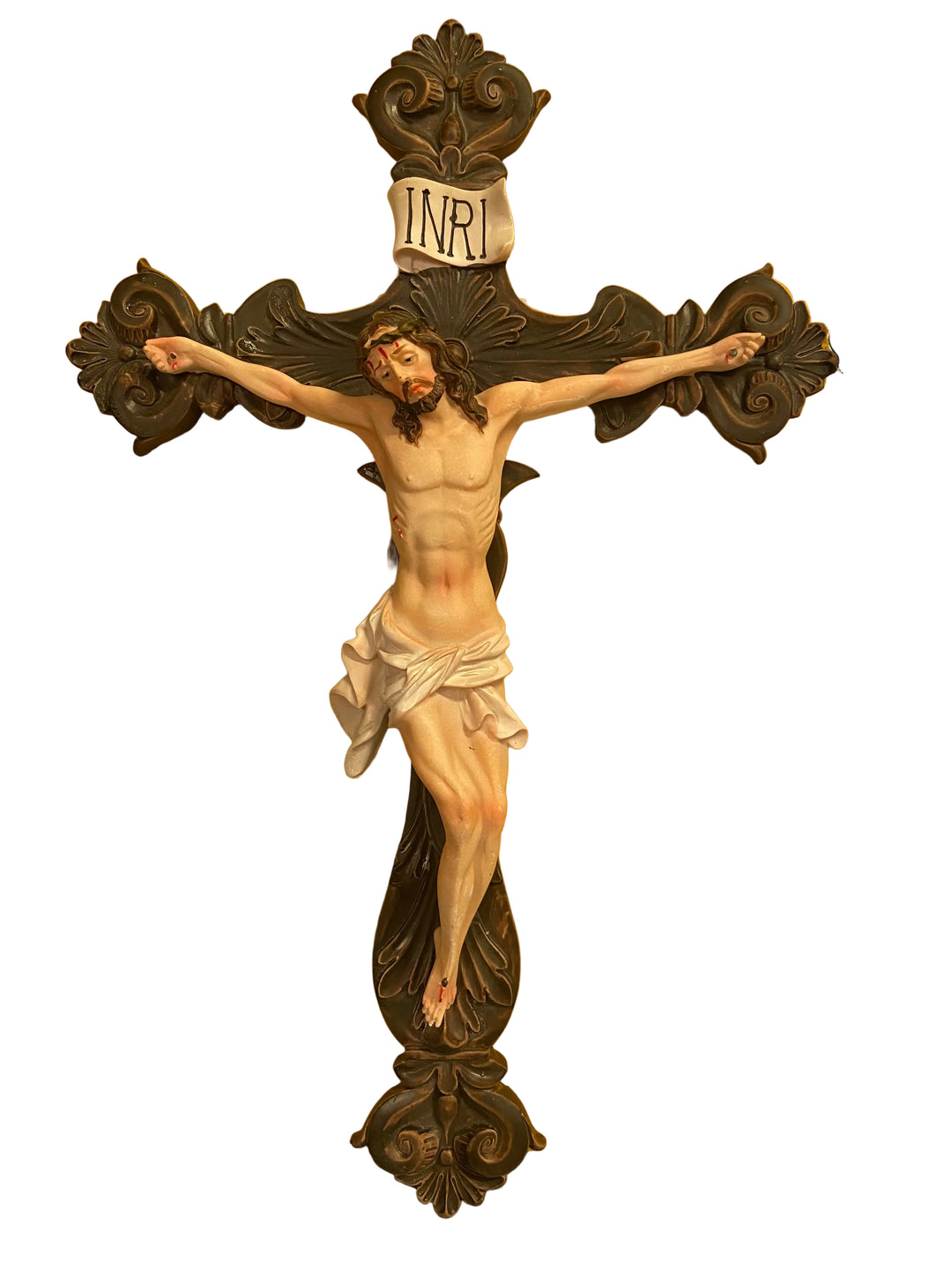 14" Poly Resin Hanging Crucifix