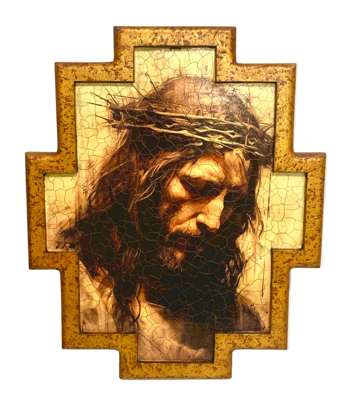 14.5" Large Gold Wooden Wall Cross