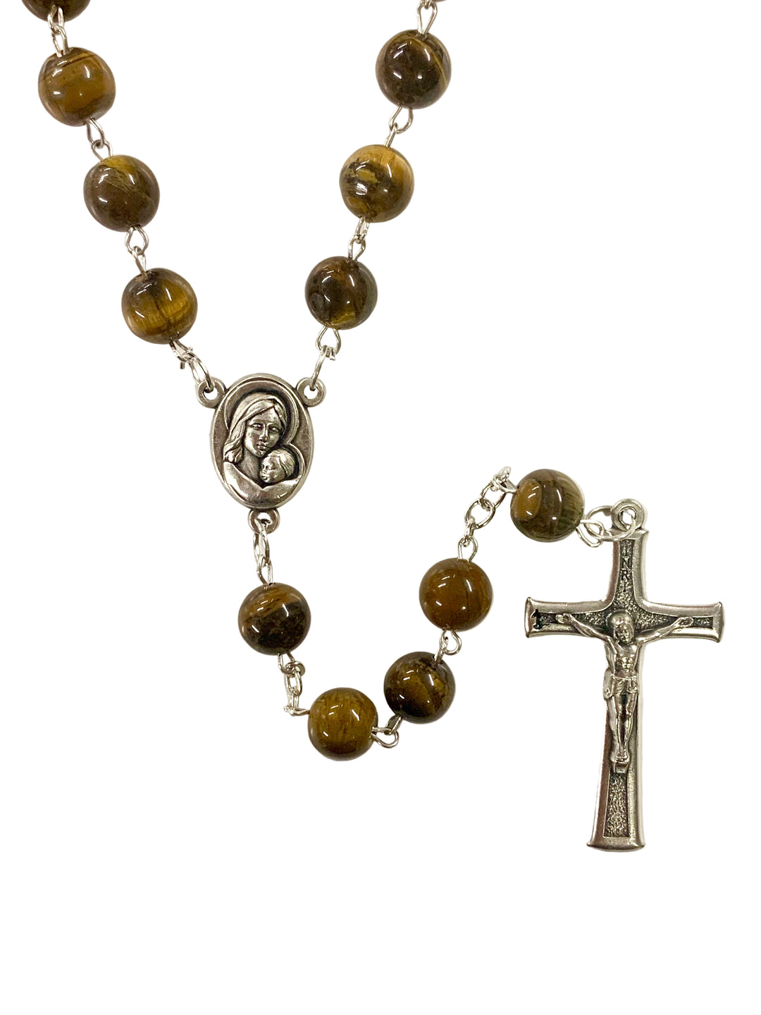 8mm Tiger Eye Jerusalem Soil Rosary