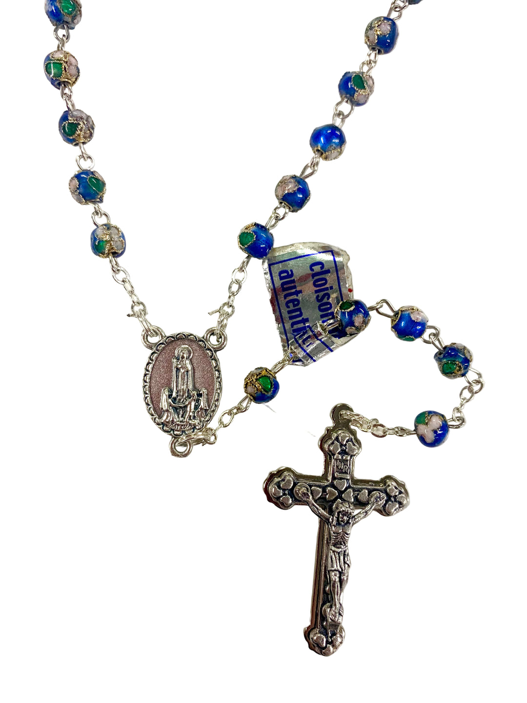 7mm Blue Cloisonné Our Lady of Fatima Rosary