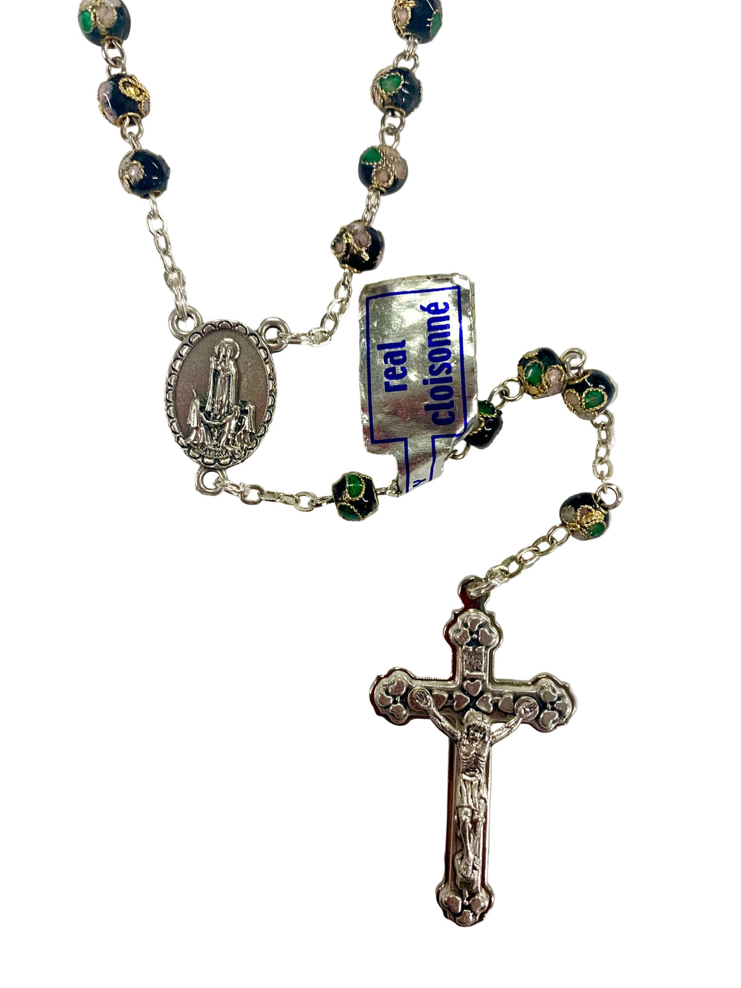 7mm Black Cloisonné Our Lady of Fatima Rosary