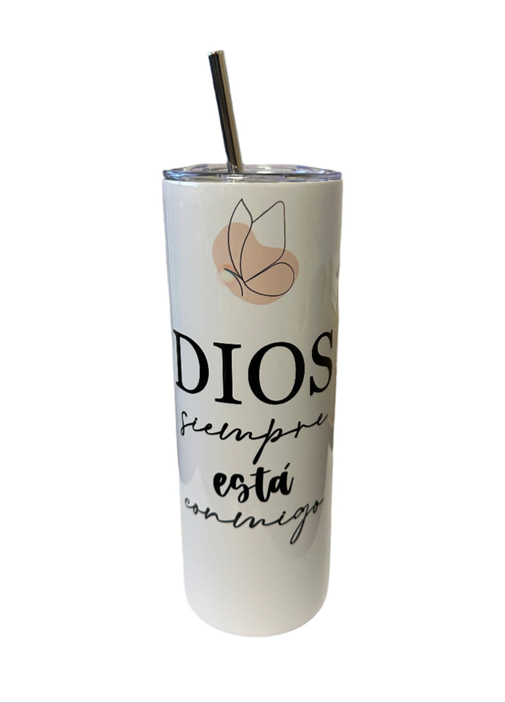 20 oz Stainless Steel Tumbler "Dios siempre esta conmigo"