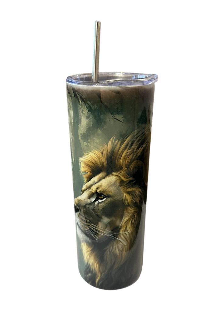 20 oz Stainless Steel Tumbler Lion Psalm 46:10