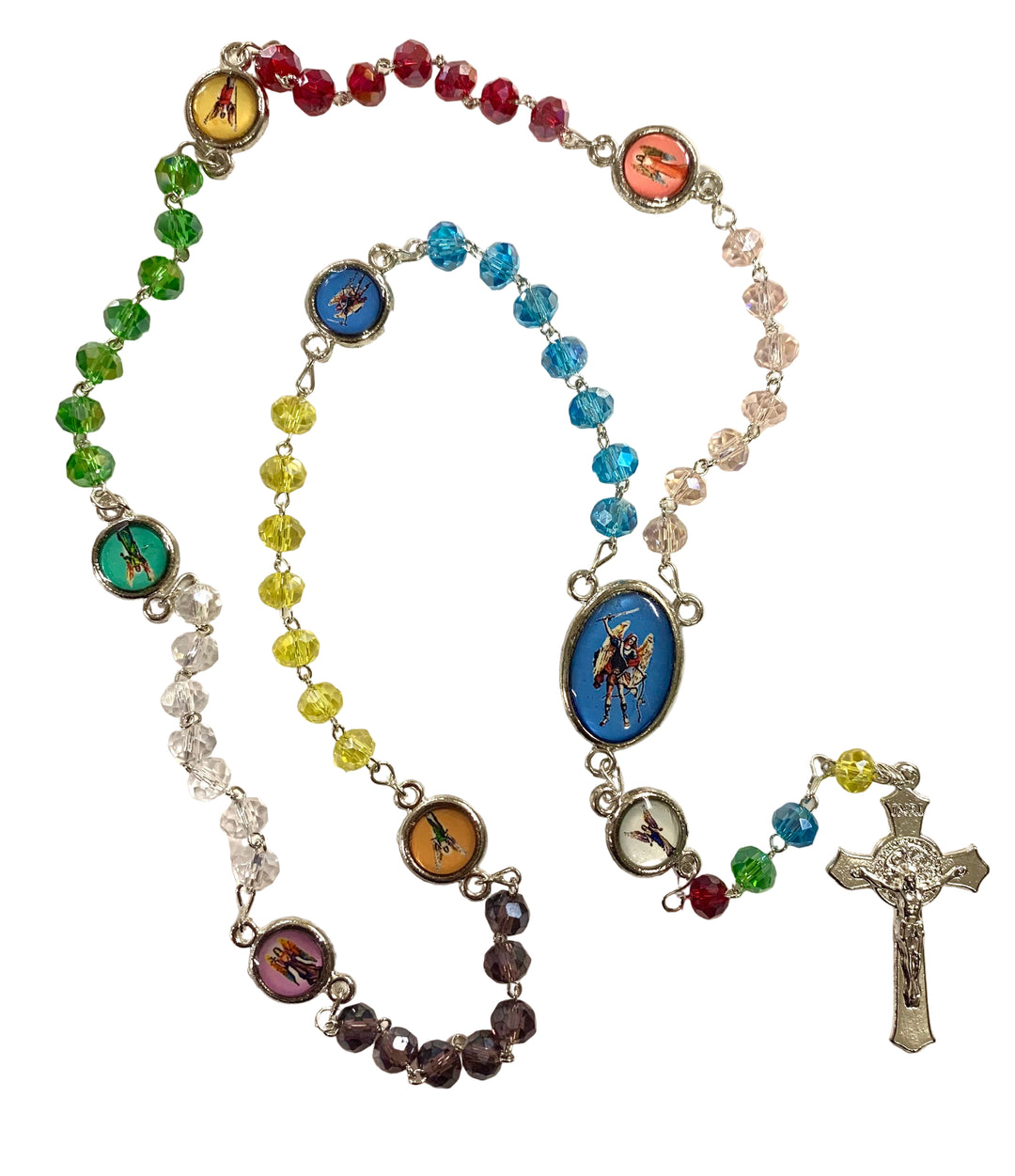 6mm Multicolor Crystal Seven Archangels Rosary