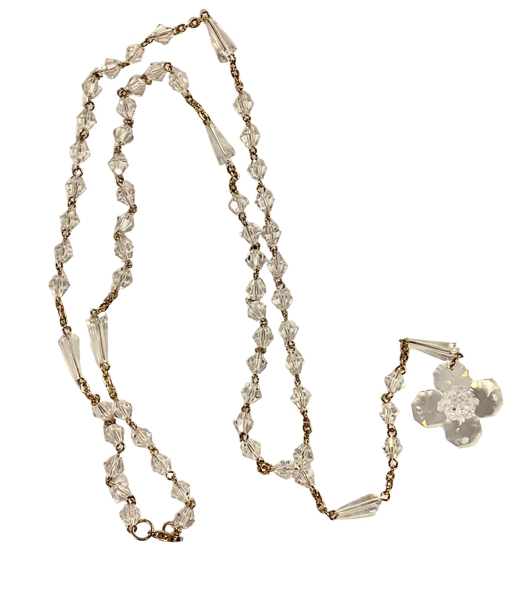 7mm Simple Clear Crystal Rosary