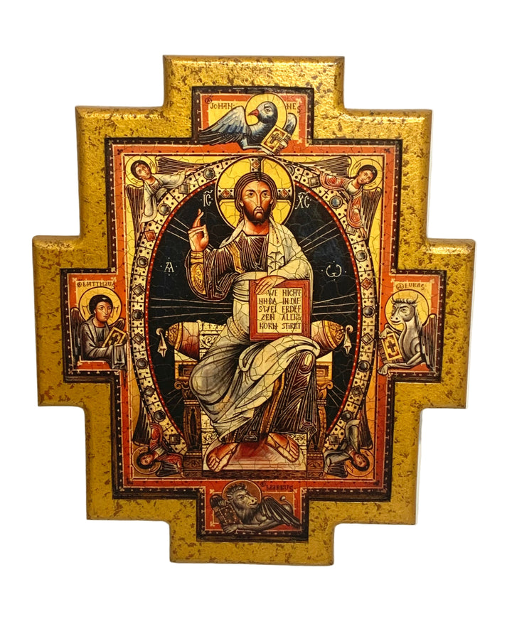 14.5" Large Gold Wooden Wall Cross